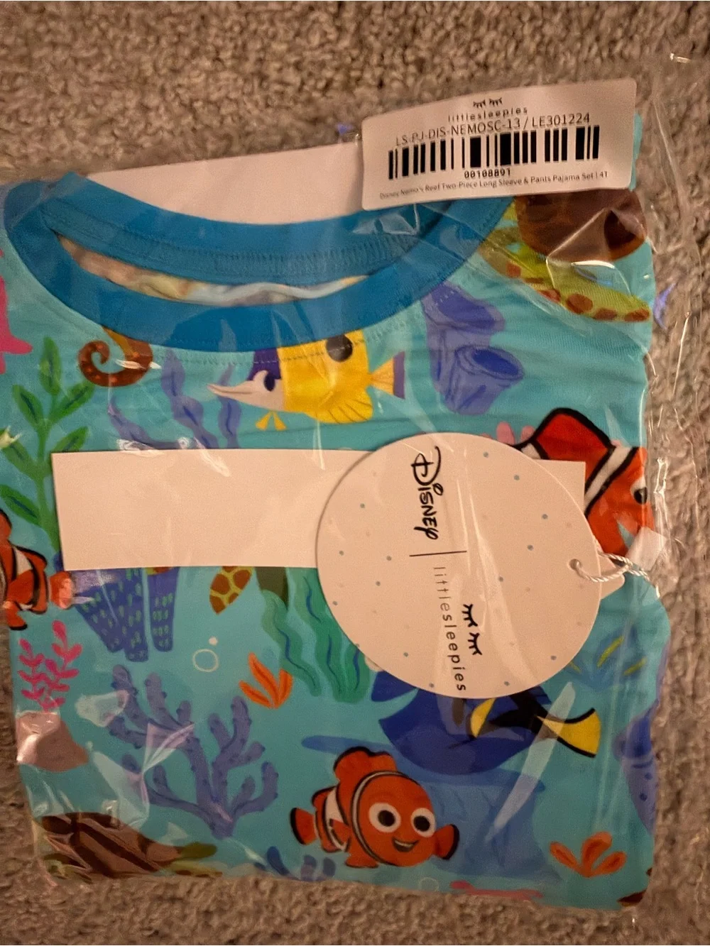 NWT Little Sleepies Disney Nemo unisex Pajama Set